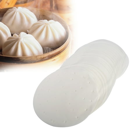 EECOO Bamboo Steamer paper,50Pcs Bamboo Steamer Dim Sum Paper Non Stick Under Steam Mat Kitchen Restaurant