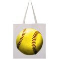 thumbnail image 3 of Inktastic Yellow Softball Tote Bag, 3 of 4