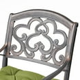 thumbnail image 3 of Charles Outdoor Cast Aluminum Dining Chair with Cushion, Set of 2, Shiny Copper, Olive, 3 of 7