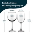 thumbnail image 2 of Libbey Vineyard Reserve Wine Glass Set of 8, Clear Wine Glasses for Red and White Wine, Great for Merlot, Bordeaux, Chardonnay, Gifts, Holiday, Birthday Party, 2 of 2