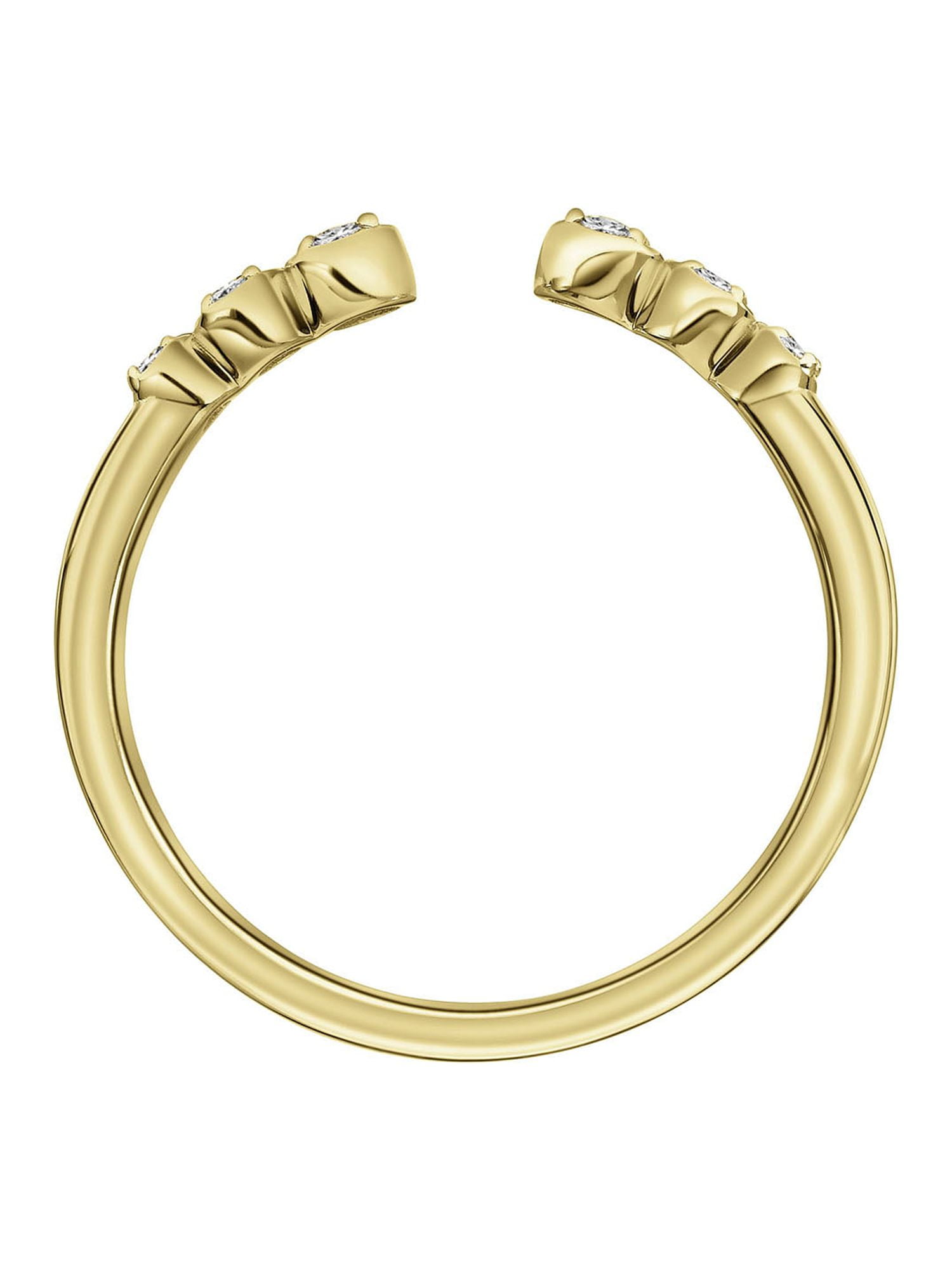 Keepsake 1/10 Carat T.W. Diamond Open Stacking Ring in 18K Yellow Gold over Sterling Silver