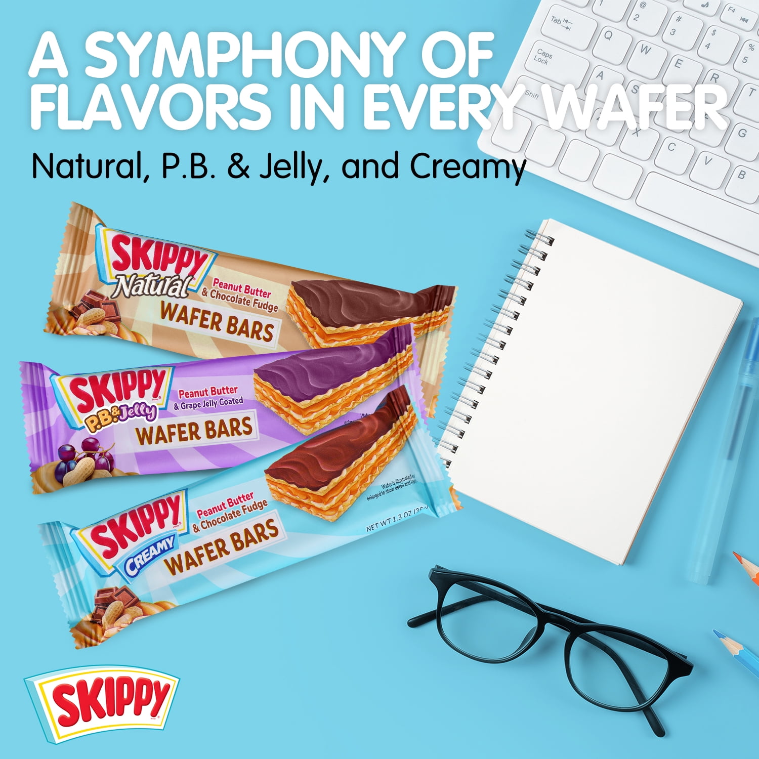 SKIPPY P.B. & Jelly Peanut Butter And Grape Jelly Coated Wafer Bars 6 Ct (Pack of 6-36ct)