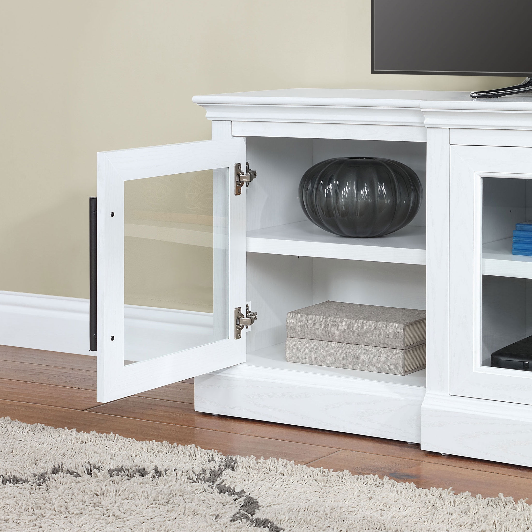 Whalen Rowan Low Profile TV Stand for TV up to 85", White Finish