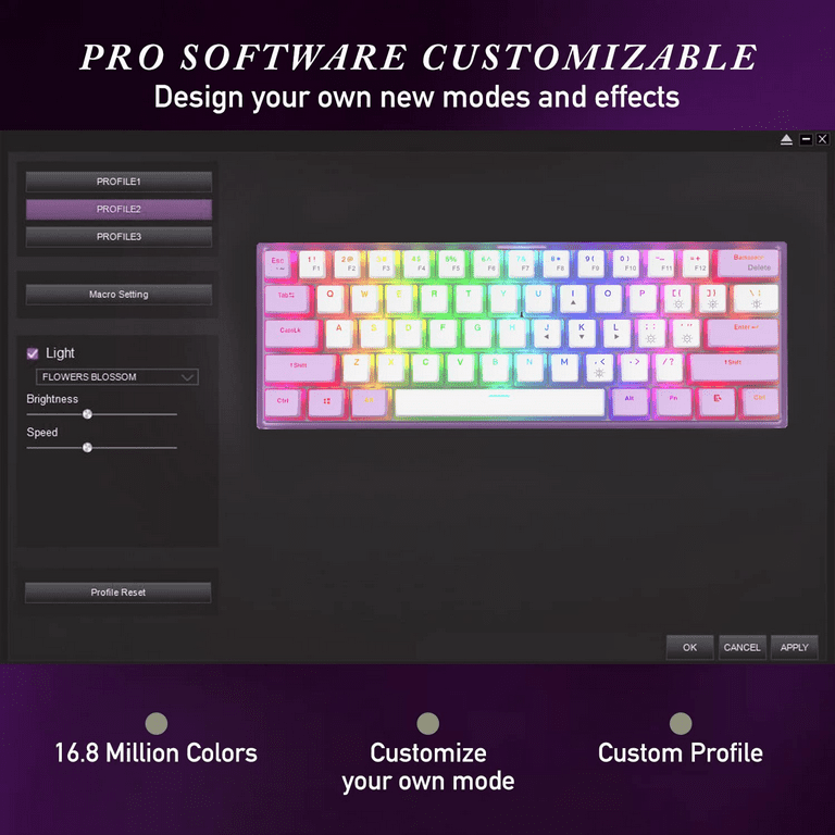 Womier WK61 Wired Mechanical Gaming Keyboard, 60% Mini Hot