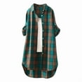 thumbnail image 4 of Blmnix Womens Athletic Tops Western Plaid Tunic High Low Work Blouses for Women Collared Long Sleeve Blouses, 4 of 5