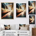 thumbnail image 4 of Designart "Luminous Trail Train Under Lights I" Modern Floater Framed Canvas Art Print, 4 of 7