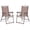 Brown, variant on Set of 2 Patio Folding Sling Back Chairs, Outdoor Camping Deck Chairs with Steel Frame, Textile Fabric Seat, No Assembly, Space-Saving Portable Seating for Yard, Beach, Patio and Garden Black