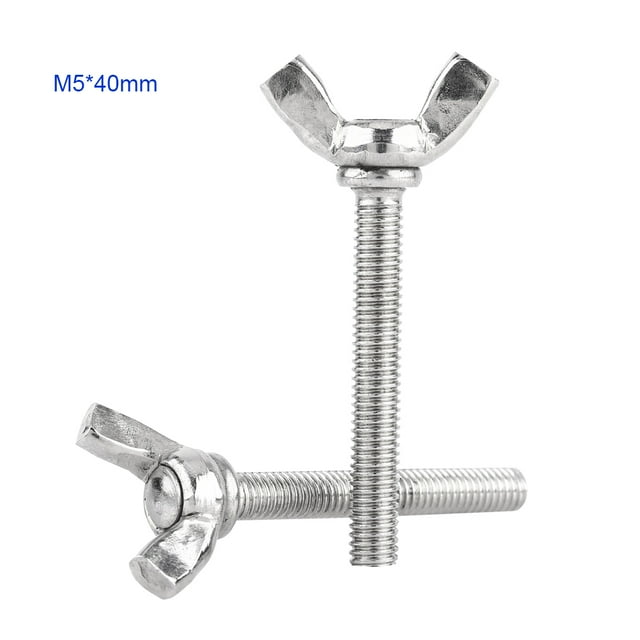 Tornillo de Mariposa Nikou 5 Piezas Acero Inoxidable 304 Sujetador de Maquinaria Color Plata