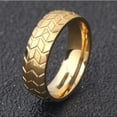 thumbnail image 2 of Emma Manor EM Titanium Steel Ring 6mm Tire Tread Grooved Design Ring for Men, Size 7-11, 2 of 5