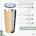 thumbnail image 4 of Orange Checkered Stainless Steel Insulated Tumbler 20 Oz Coffee Mug Travel Cup Water Bottle With Lid Straw, 4 of 6