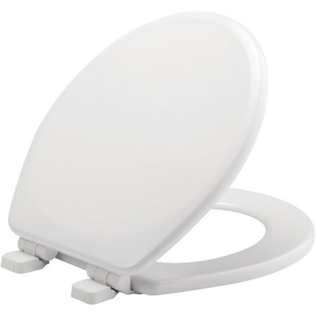 Mayfair Toilet Seat Round Slow Close Wood - White - 1 Pc