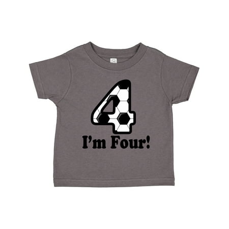 

Inktastic 4 Year Old Soccer Party 4th Birthday Gift Toddler Boy or Toddler Girl T-Shirt