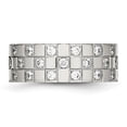 thumbnail image 3 of Stainless Steel Polished w/CZ Checkered 8mm Flat Band, 3 of 7