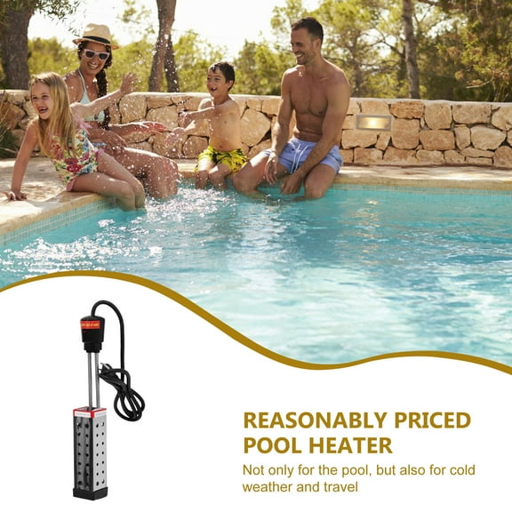 PartyKindom Portable Pool Immersion Water Heater Silver Metal 1Pack