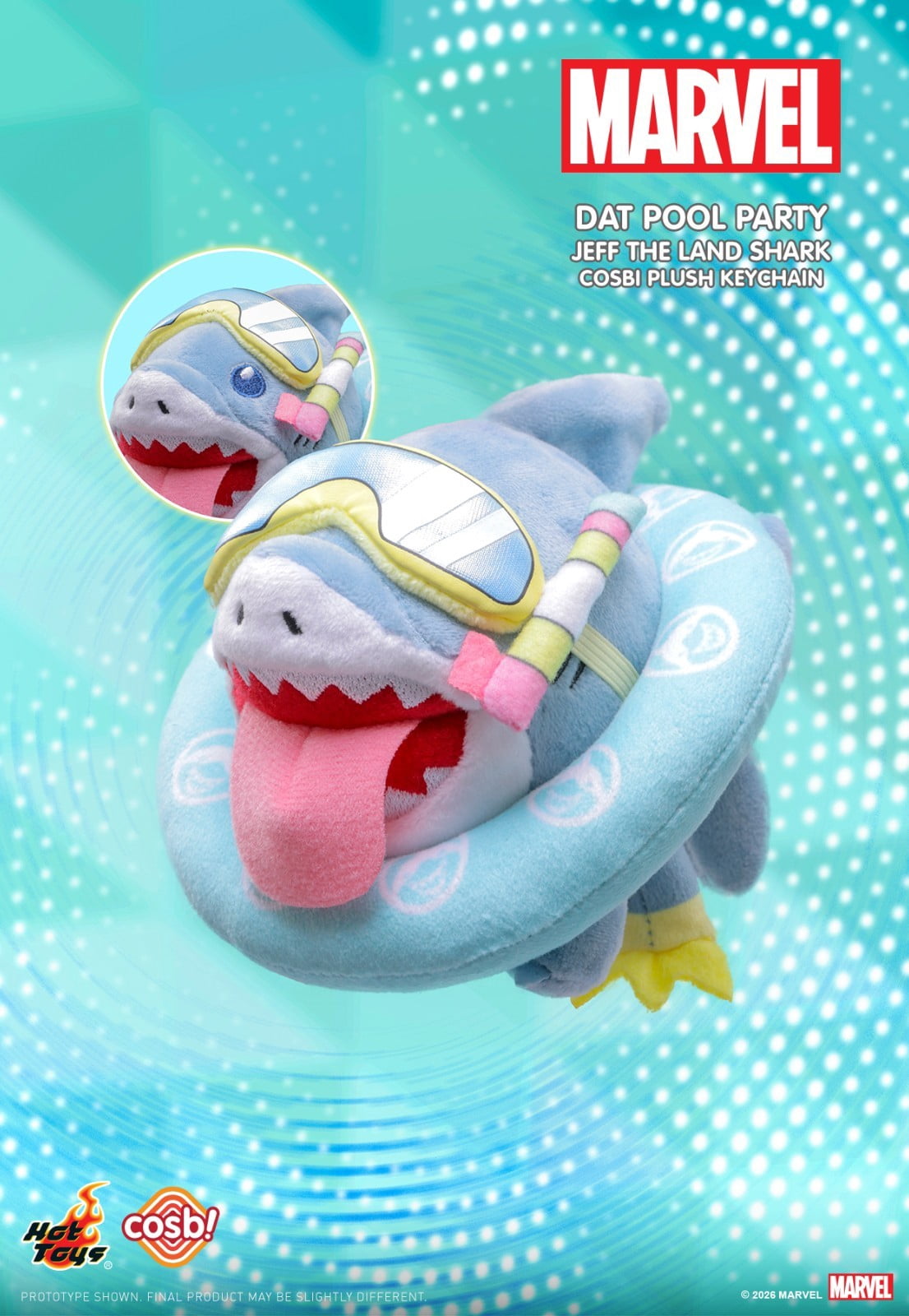 HotToys Cosb! Marvel Jeff the Land Shark Plush Keychain Collection Blind Box