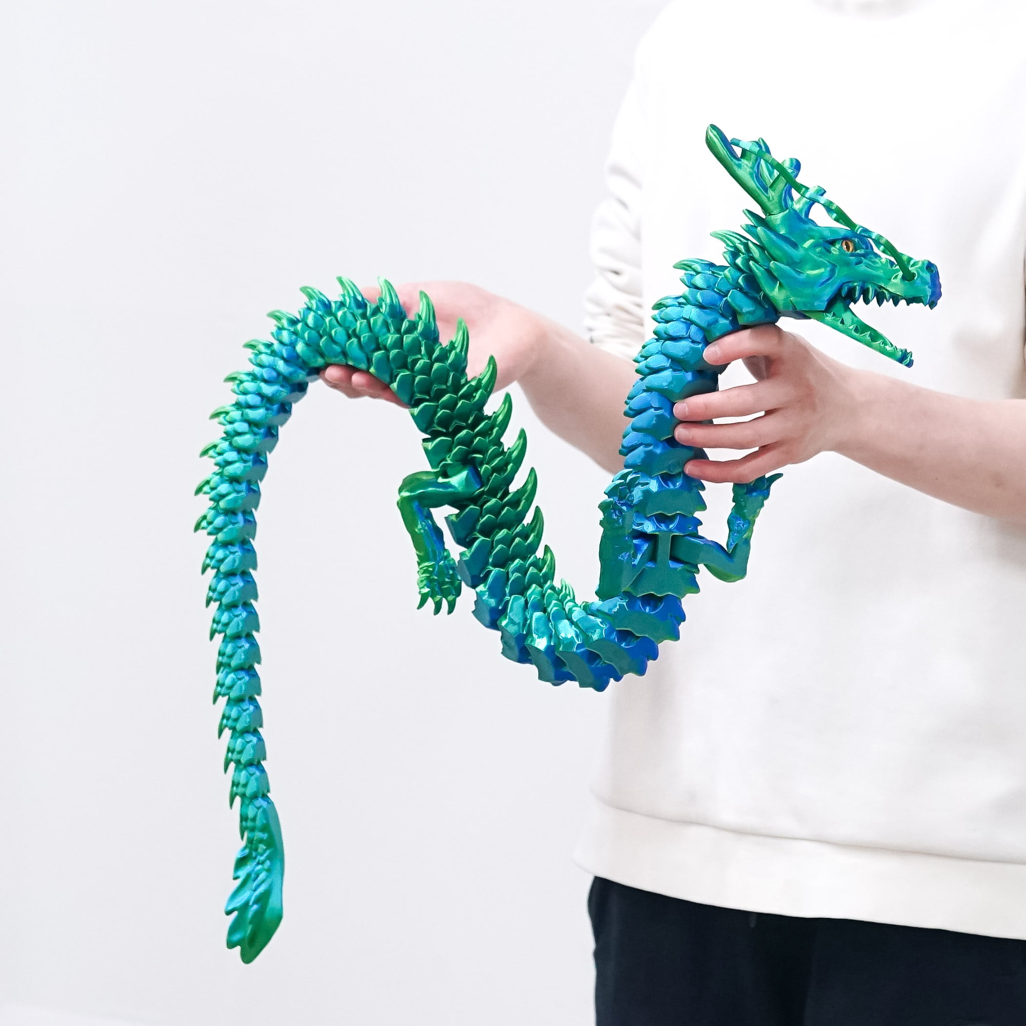 47.3inch Super Large 3D Printed Dragon Models,Flexible Joint Animal lacertid Figurines, 3D Printing Stuff Cheap,Stress Relief, Fidget restlessness, ADHD Toys, Surprise Fantasy Gifts (47.3inch)