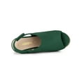thumbnail image 4 of BLISSFUL STEP Women's Espadrilles Platform Heel Wedges Sandals Emerald Green 8, 4 of 7