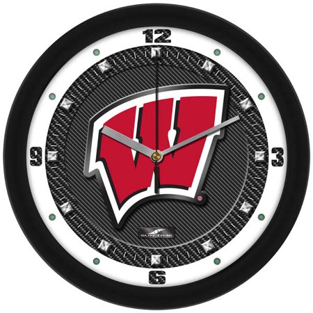 - Wisconsin Carbon Fiber Textured Wall Clock