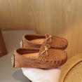 thumbnail image 4 of Kids Girls Boys Slip-on Loafers Oxford PU Leather Flats Shoes Casual Moccasin Shoes for Toddler Kid Brown 1.5, 4 of 7