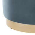 thumbnail image 4 of Ottoman Accent Chair, Blue, Velvet, French Living Lounge Cafe Lobby Hospitality Restaurant, Modern Contemporary Boutique HB36613, 4 of 8