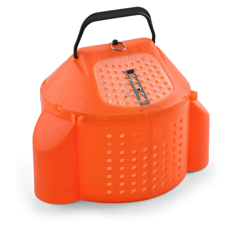 South Bend Collapsible Minnow Bait Bucket w/ Handle Fishing Equipment,  Orange