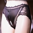 thumbnail image 4 of Women Briefs Lace Underwear Crothless Panties Lingerie Satin Sheer, 4 of 15