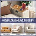 thumbnail image 6 of Couch Arm Tray Wood Couch Arm Table 5.5-15cm Width Adjustable Sofa Armrest Table Tray for Eating and Drink (Acacia Wood), 6 of 10