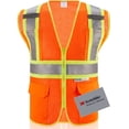 thumbnail image 1 of Chaleco de seguridad SULWZM 3M con bolsillos reflectantes con cremallera naranja L, 1 of 6