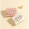 thumbnail image 4 of Women's Floral Cutout Zip Wallet Bifold Wallet Cash Document Coin Purse (Red), 4 of 5