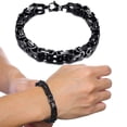 thumbnail image 1 of Bracelet Chaîne Byzantine pour Hommes, 4/5/6/8MM Grand en Acier Inoxydable, Cadeaux pour Lui, 1 of 5