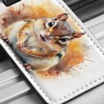 thumbnail image 6 of Angry Mad Chipmunk Watercolor Faux Leather Travel Luggage Tag, 6 of 7
