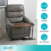 Stander Wonder Tray, Adjustable Swivel TV Tray Table, Large Laptop Stand, Couch Desk, Side Table & Gaming Desk, Tray for Eating on Couches, Chairs & Recliners, Black Base with Walnut Tray