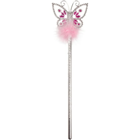 Star Power Butterfly Princess Wand, Silver Pink, One Size (14