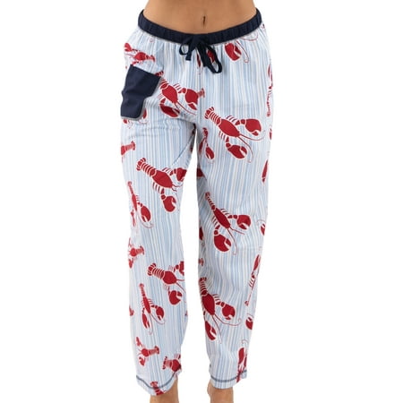 

LazyOne Pajamas for Women Cute Pajama Pants and Top Separates Lobster Stripe Large