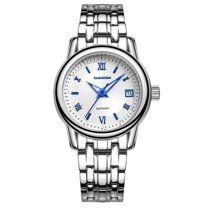 GUANQIN Fashion Formal Brand Women Clock Analog Waterproof Quartz Stainless Steel Luminous Calendar Vintage Wrist Watch Simple Design Sapphire Mirror Great Gift Choice