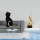 thumbnail image 2 of Escultura De Llama De Gato De Resina, Figura De Arte Moderno, Adorno Decorativo De Animal, Recuerdo De Fuego Abstracto Para Sala De Estar, Dormitorio, Estantería, Armario., 2 of 8