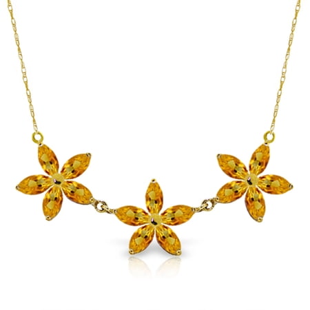 Galaxy Gold 14K Solid Gold Natural Citrine Pendant Necklace for Women - Yellow Gold Fine Jewelry