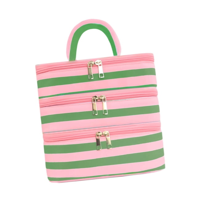 Neceser de viaje Estuche de transporte para sets de manicura Set de brochas Acondicionador Verde Rosa