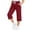 Wine, variant on Fengactive Kids Summer Solid Loose Wide Leg Capri Sweatpants Drawstring Elastic Waist Large Patch Pocket Casual Athletic Cropped Trousers 5-15T