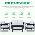 thumbnail image 5 of POTATO Outdoor Patio Furniture Set,HDPE Outdoor Loveseat, Weather Resistant 2-Seater Patio Sofa for Garden or Porch,Navy Blue Frame with Khaki Cushions, 5 of 7