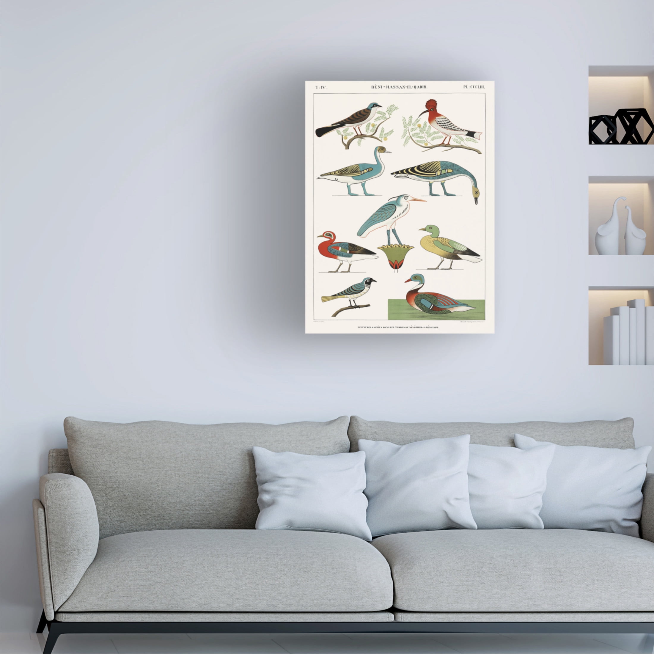 Trademark Fine Art Jean Francois Champollion Egyptian Bird Charts I Canvas Wall Art