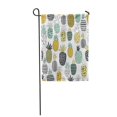 thumbnail image 1 of NUDECOR Gray Pattern Pineapples Drawing Yellow Geometric Summer Abstract Beautiful Garden Flag Decorative Flag House Banner 12x18 inch, 1 of 1