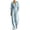 *Light Blue, variant on ClodeEU Women's V Neck 3/4 Sleeve Cinched Waist Wide Leg Jumpsuit ,Casual Long Romper ,Women's Plus L