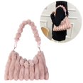 thumbnail image 4 of Bolso Bandolera Mullido para Mujer Bolso Hombro Suave para Otoño Invierno (rosa), 4 of 9