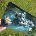 thumbnail image 5 of 1 Pcs 2D Flat License Plate Covers & Frames, White Leopard Cub For Decorative Front, Waterproof For Decoration Aluminum License Plate Covers & Frames Cover For Men Women, 12" X 6", 5 of 6