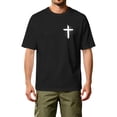 thumbnail image 3 of HAJWOH Mens Jesus Cross Printed Short Sleeve Cotton T-Shirts Crew Neck Shirts Faith Christ Tops, 3 of 5