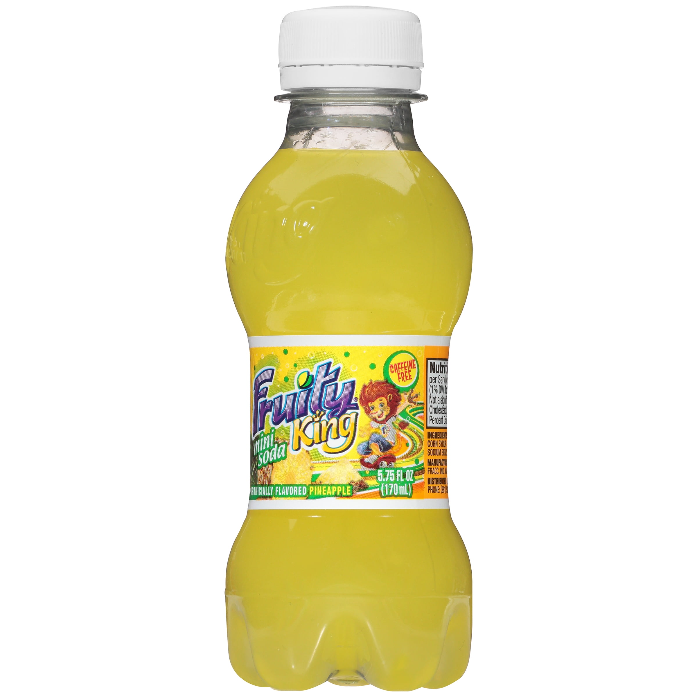 Fruity King Mini Soda, Pineapple, 5.75 Fl Oz