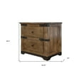 thumbnail image 3 of HomeRoots 29" Wood Brown Two Drawer Nightstand, 3 of 7