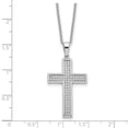 thumbnail image 2 of 925 Sterling Silver Lobster Claw Closure and Cubic Zirconia Polished Religious Faith Cross Necklace 18 Inch Pendant Neck, 2 of 2