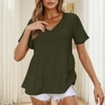 thumbnail image 6 of Lenpel Women's Babydoll Tops Summer Short Sleeve V Neck Tiered Peplum T Shirts Casual Loose Tunic Blouses, 6 of 7